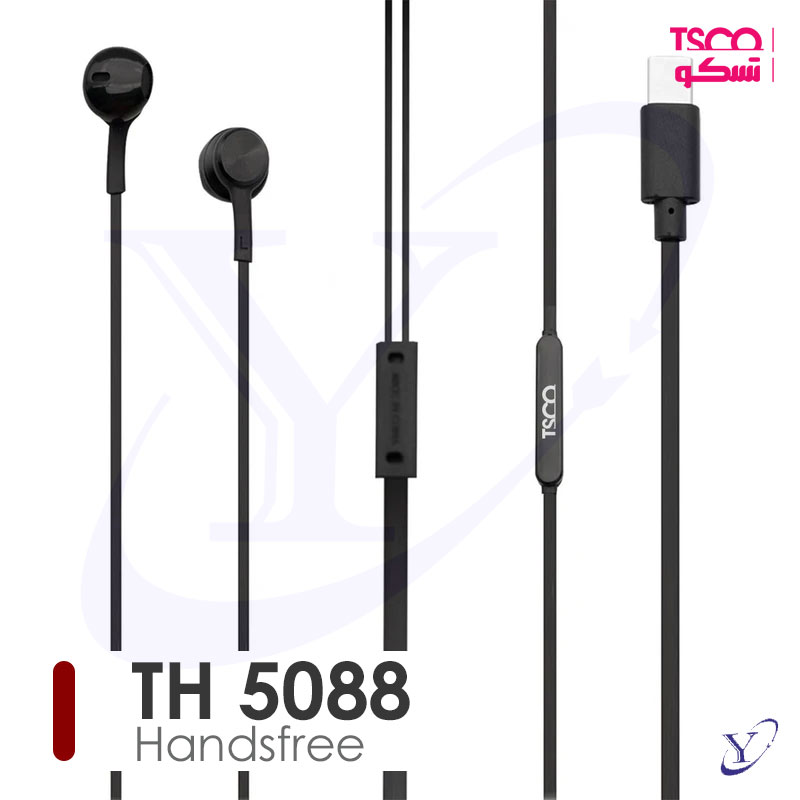 01-5088 هندزفری باسیم تسکو TH 5088 با کانکتور Type-C نمای کامل