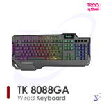 کیبورد تسکو TK 8088 GA با نورپردازی LED رنگین‌کمانی نمای کلی