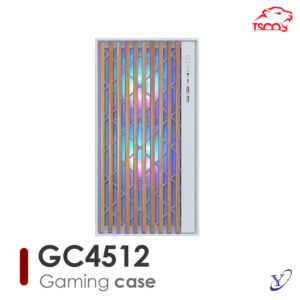 کیس گیمینگ تسکو GC 4512 VANIR نمای جلو با پنل چوبی