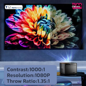 ویدئو پروژکتور هوشمند تسکوویژن TVI 153 با تصویر روی دیوار اتاق